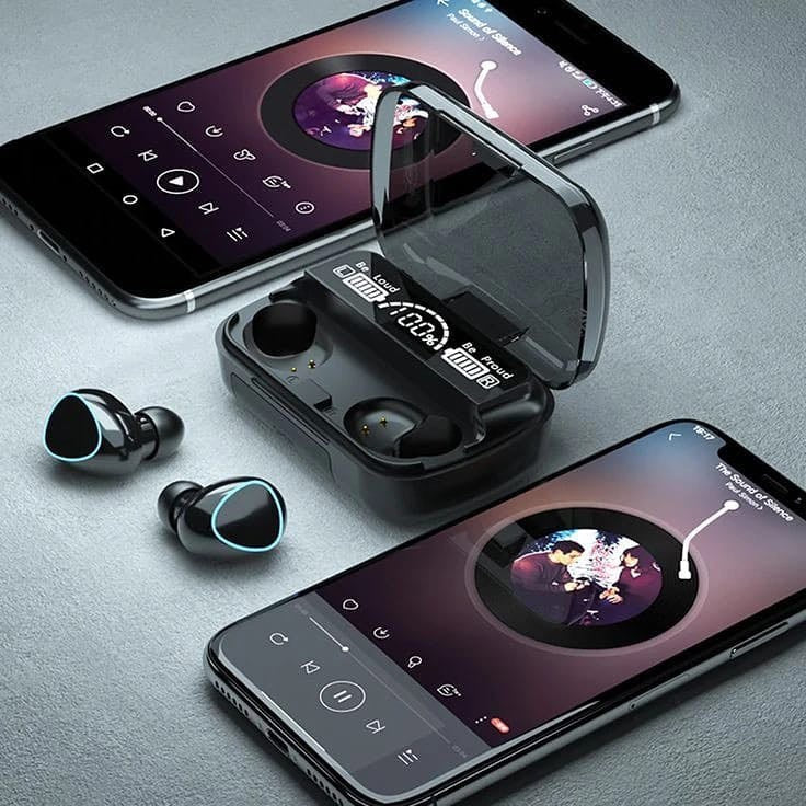 M1O TWS WIRELESS BLUETOOTH EARBUDS WITH POWERBANK | HIGH QUALITY SOUND & BASS | 7DAYS BATTERY